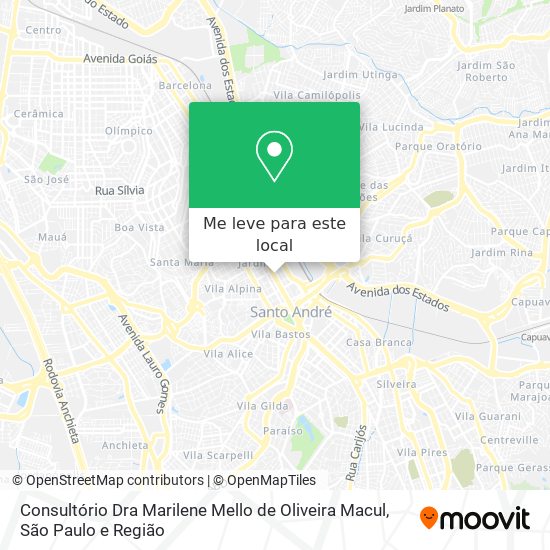 Consultório Dra Marilene Mello de Oliveira Macul mapa