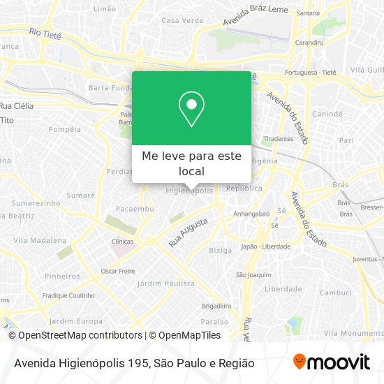 Avenida Higienópolis 195 mapa