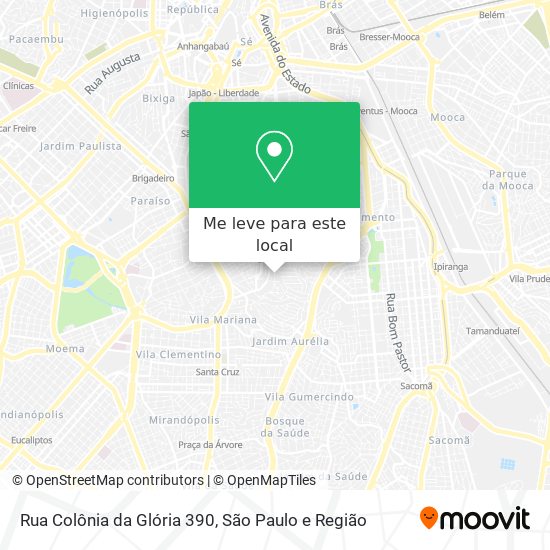 Rua Colônia da Glória 390 mapa