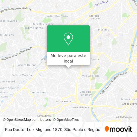 Rua Doutor Luiz Migliano 1870 mapa