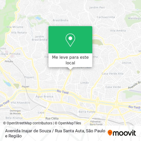 Avenida Inajar de Souza / Rua Santa Auta mapa