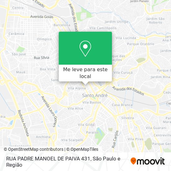 RUA PADRE MANOEL DE PAIVA 431 mapa
