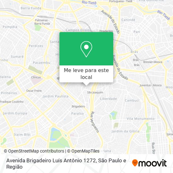 Avenida Brigadeiro Luís Antônio 1272 mapa