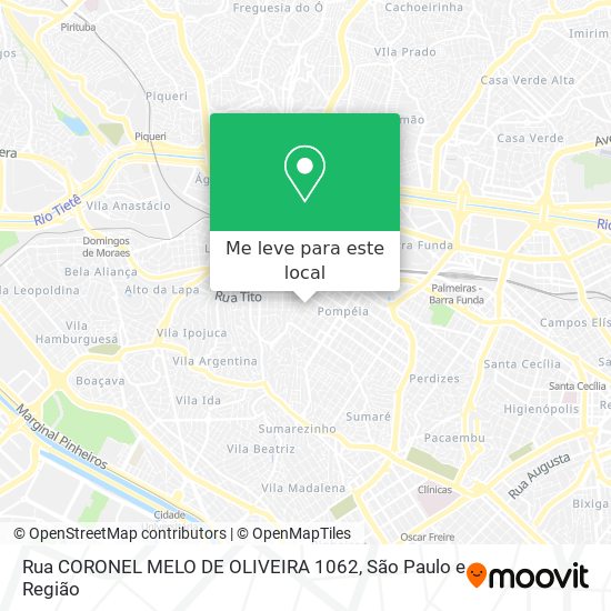 Rua CORONEL MELO DE OLIVEIRA 1062 mapa