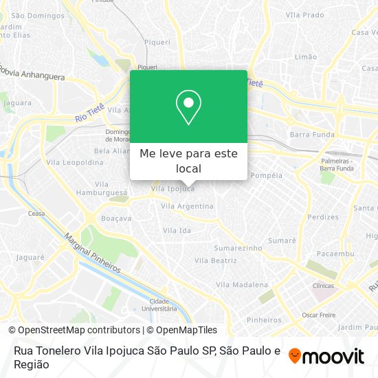 Rua Tonelero   Vila Ipojuca São Paulo   SP mapa