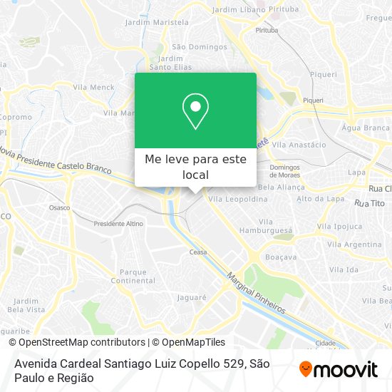 Avenida Cardeal Santiago Luiz Copello 529 mapa