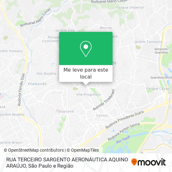 RUA TERCEIRO SARGENTO AERONÁUTICA AQUINO ARAÚJO mapa