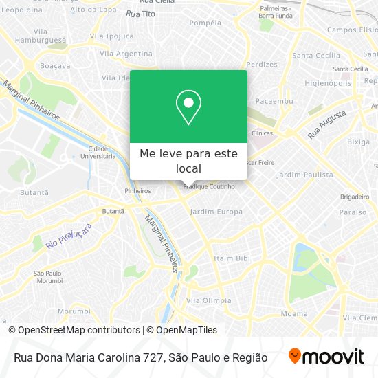 Rua Dona Maria Carolina 727 mapa