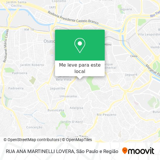 RUA ANA MARTINELLI LOVERA mapa