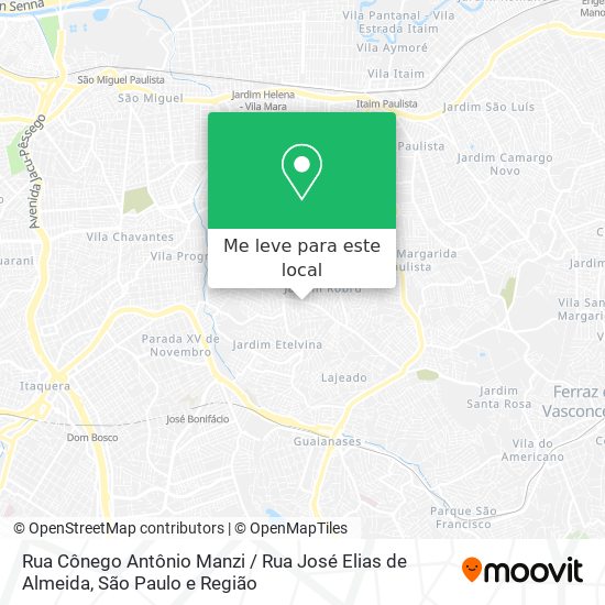 Rua Cônego Antônio Manzi / Rua José Elias de Almeida mapa