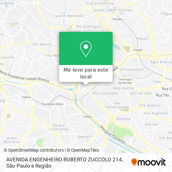 AVENIDA ENGENHEIRO ROBERTO ZUCCOLO 214 mapa