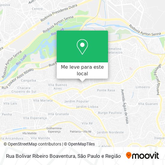 Rua Bolivar Ribeiro Boaventura mapa