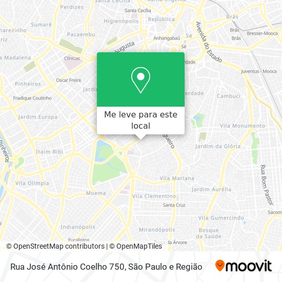 Rua José Antônio Coelho 750 mapa