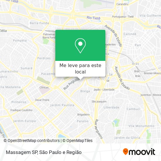 Massagem SP mapa