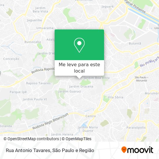 Rua Antonio Tavares mapa
