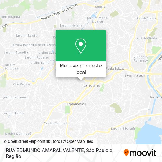 RUA EDMUNDO AMARAL VALENTE mapa
