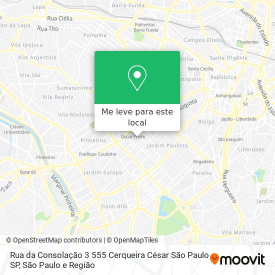 Rua da Consolação  3 555   Cerqueira César   São Paulo   SP mapa