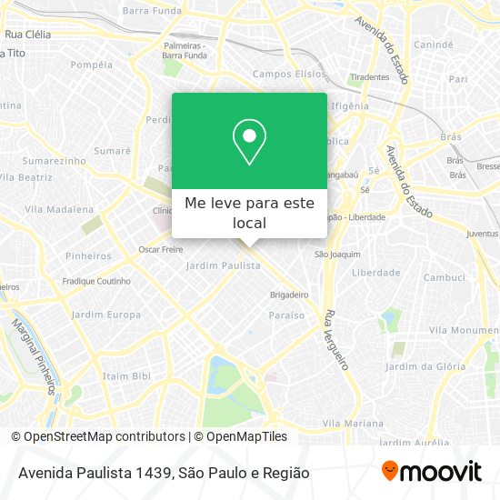 Avenida Paulista 1439 mapa