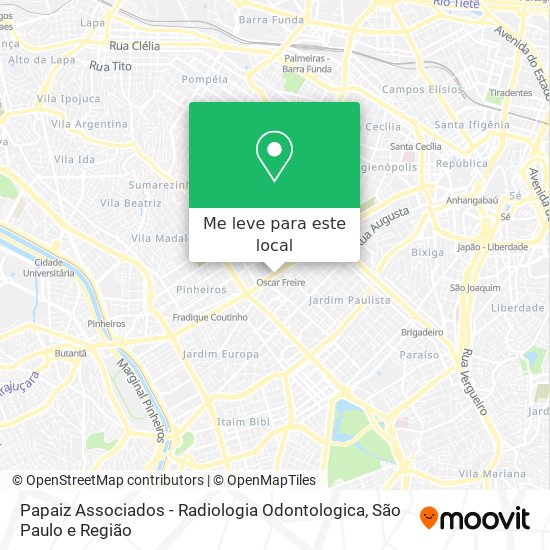 Papaiz Associados - Radiologia Odontologica mapa