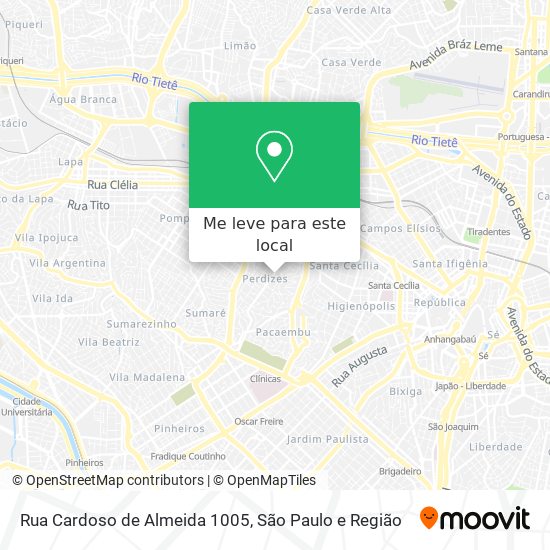 Rua Cardoso de Almeida 1005 mapa