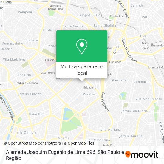 Alameda Joaquim Eugênio de Lima 696 mapa