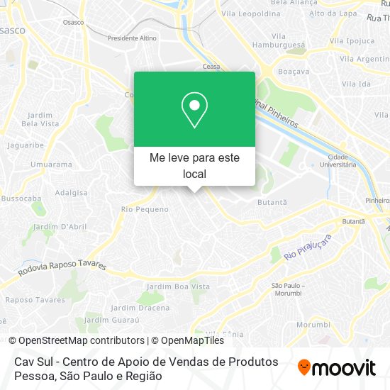 Cav Sul - Centro de Apoio de Vendas de Produtos Pessoa mapa