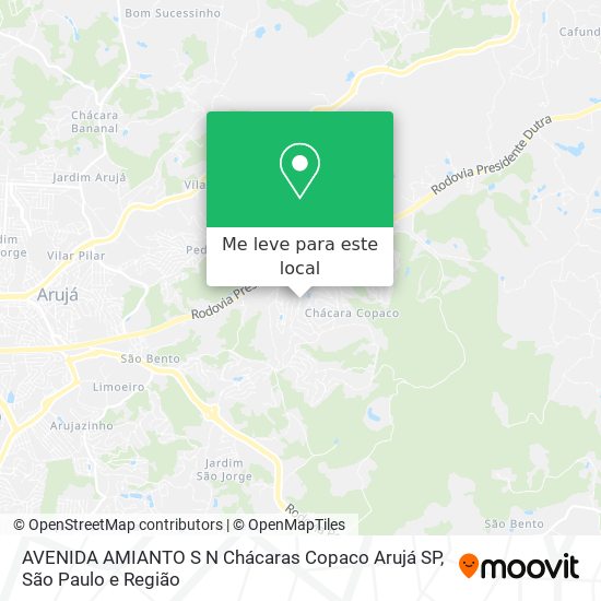 AVENIDA AMIANTO  S N   Chácaras Copaco   Arujá   SP mapa