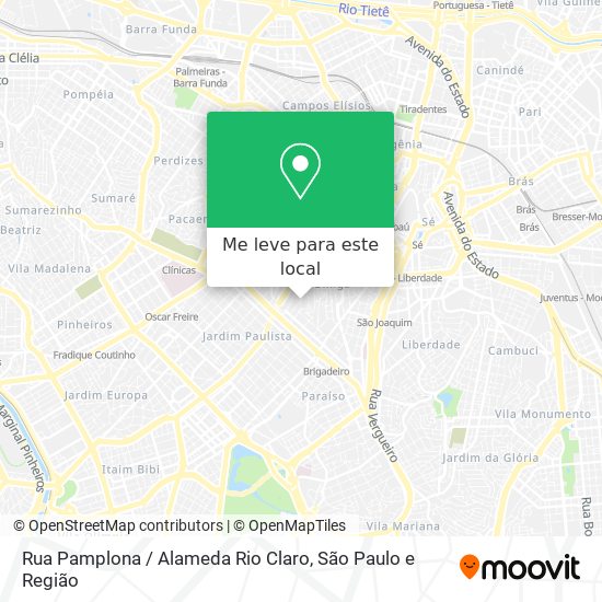 Rua Pamplona / Alameda Rio Claro mapa