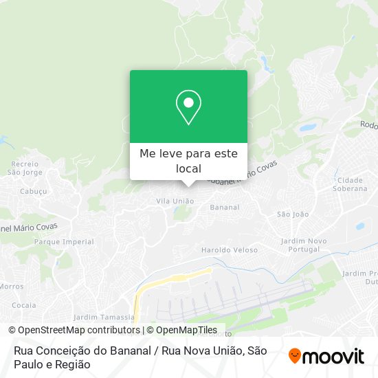 Rua Conceição do Bananal / Rua Nova União mapa