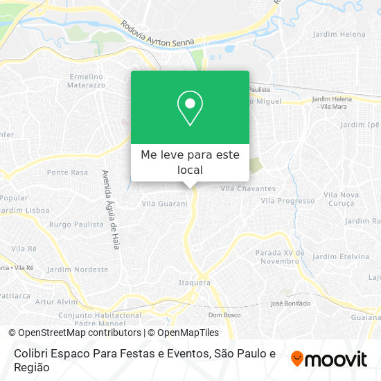 Colibri Espaco Para Festas e Eventos mapa