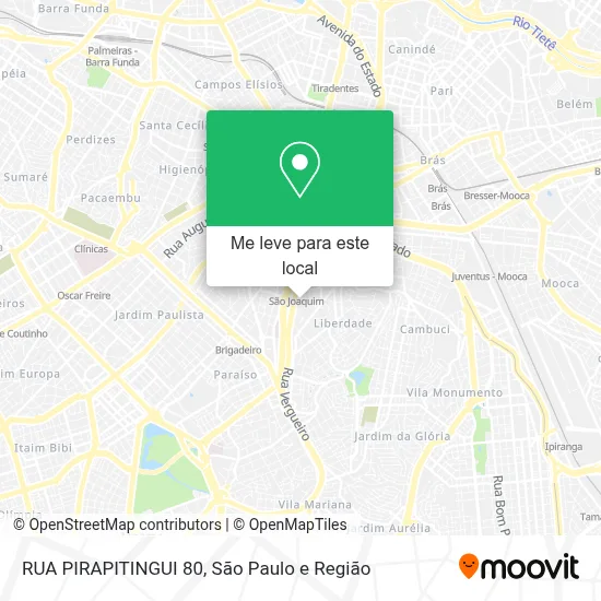 RUA PIRAPITINGUI 80 mapa