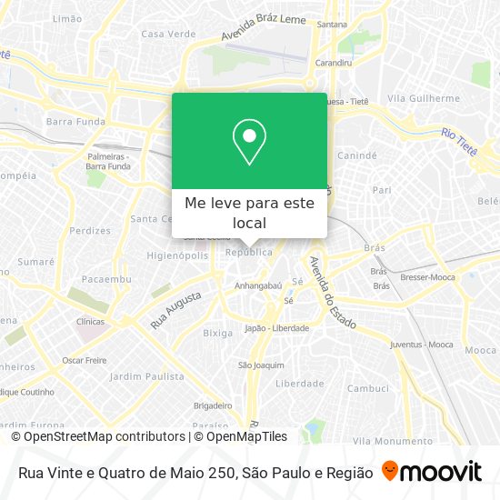 Rua Vinte e Quatro de Maio 250 mapa