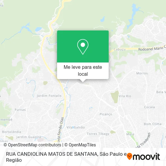 RUA CANDIOLINA MATOS DE SANTANA mapa