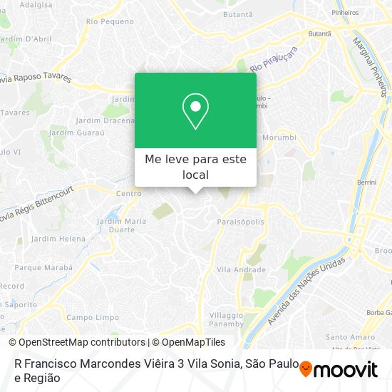 R  Francisco Marcondes Viêira  3   Vila Sonia mapa
