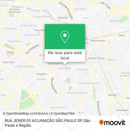 RUA JENER  53 ACLIMAÇÃO  SÃO PAULO SP mapa