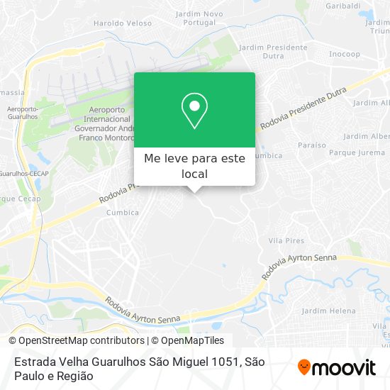 Estrada Velha Guarulhos São Miguel 1051 mapa