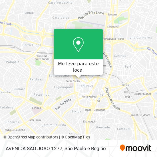 AVENIDA SAO JOAO  1277 mapa