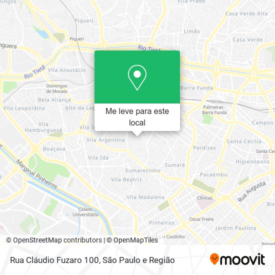 Rua Cláudio Fuzaro 100 mapa