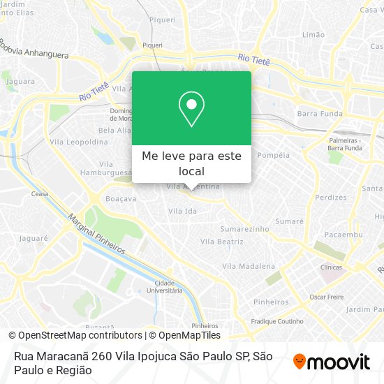 Rua Maracanã  260   Vila Ipojuca   São Paulo   SP mapa