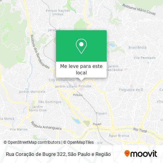 Rua Coração de Bugre 322 mapa