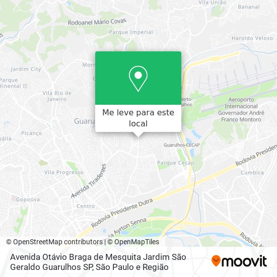 Avenida Otávio Braga de Mesquita  Jardim São Geraldo  Guarulhos  SP mapa