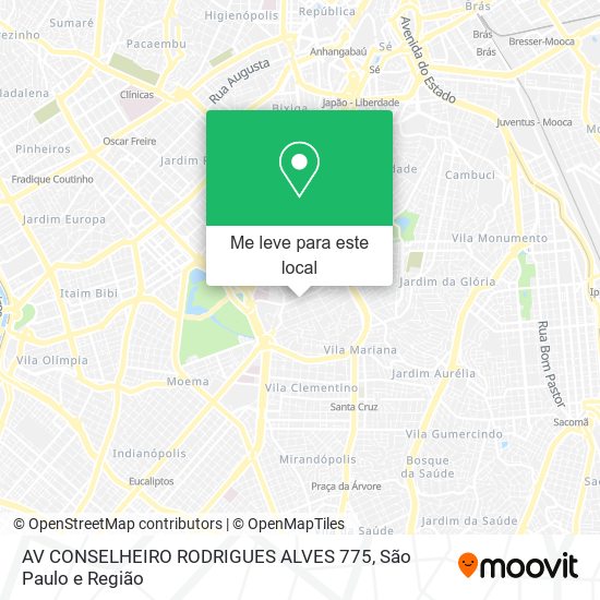 AV CONSELHEIRO RODRIGUES ALVES 775 mapa