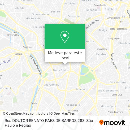 Rua DOUTOR RENATO PAES DE BARROS 283 mapa