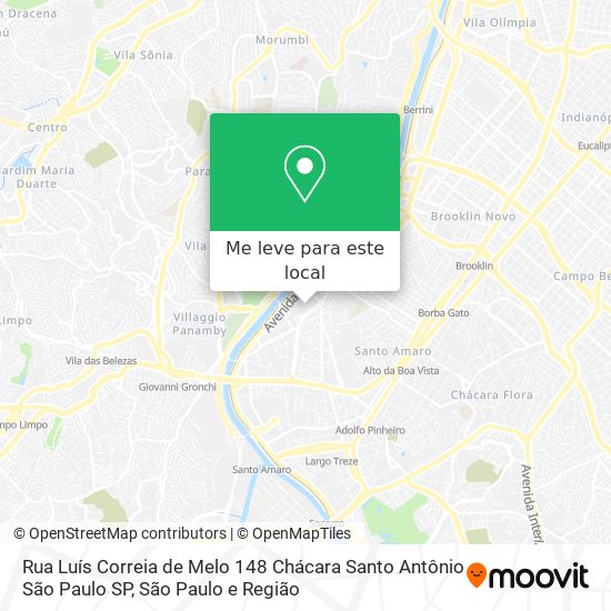 Rua Luís Correia de Melo  148   Chácara Santo Antônio   São Paulo   SP mapa
