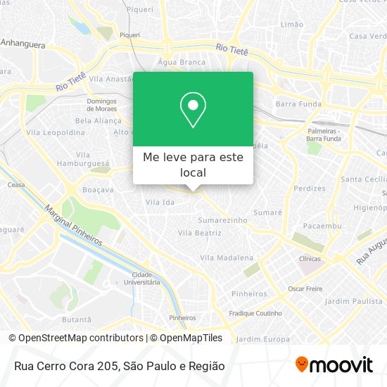 Rua Cerro Cora 205 mapa