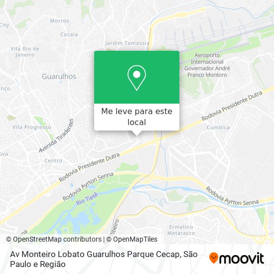 Av  Monteiro Lobato   Guarulhos   Parque Cecap mapa