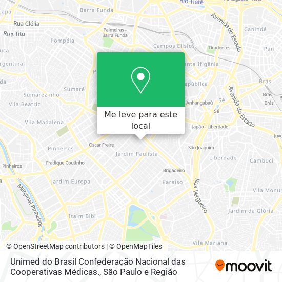 Unimed do Brasil Confederação Nacional das Cooperativas Médicas. mapa