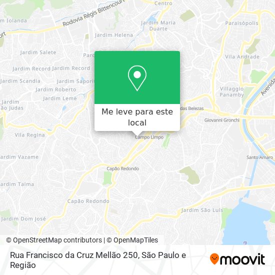 Rua Francisco da Cruz Mellão  250 mapa