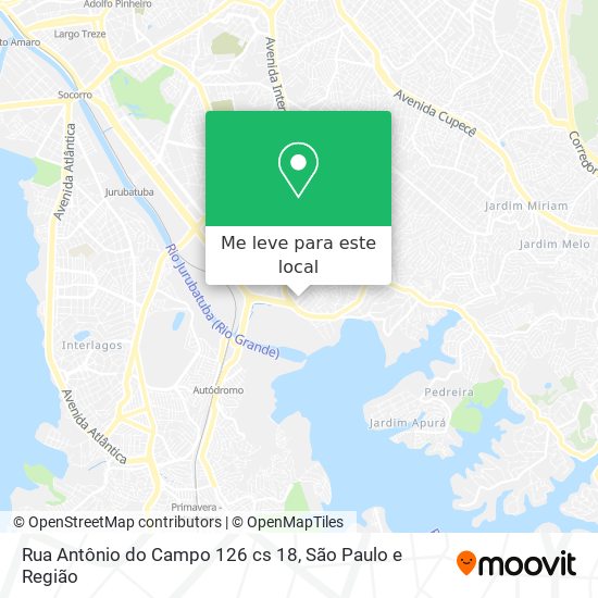 Rua Antônio do Campo 126 cs 18 mapa