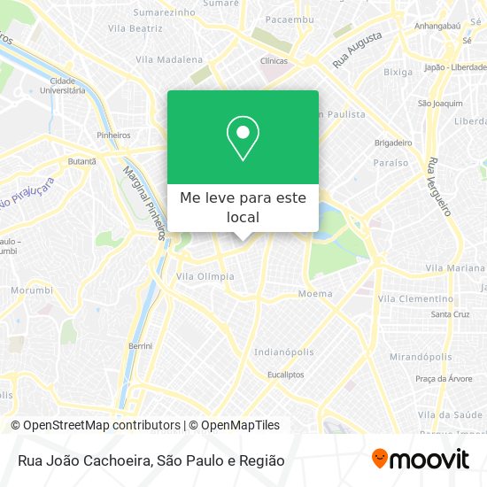 Rua João Cachoeira mapa